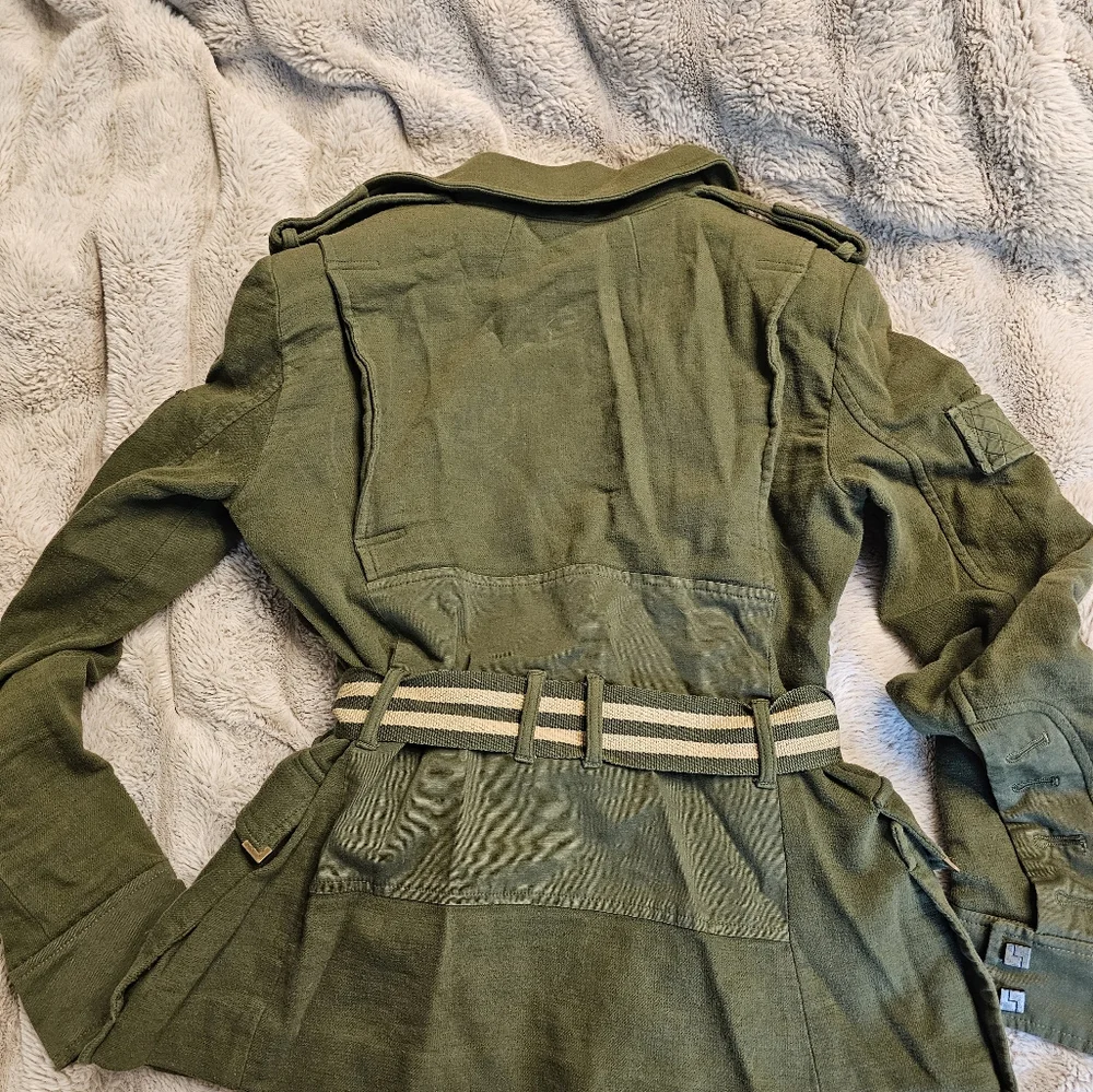 L.a.m.b - Military Style Women's Green Belted Jacket - Picture 3 of 5